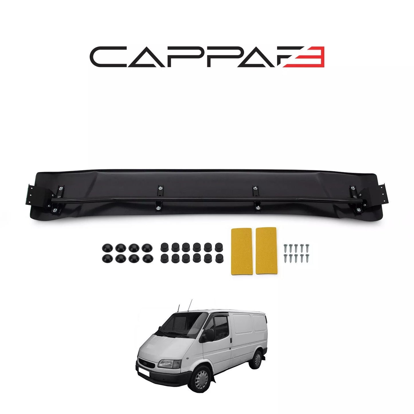 Sun Visor And Bug Guard Solid Black Front ABS For MK5 Transit 1994-1999