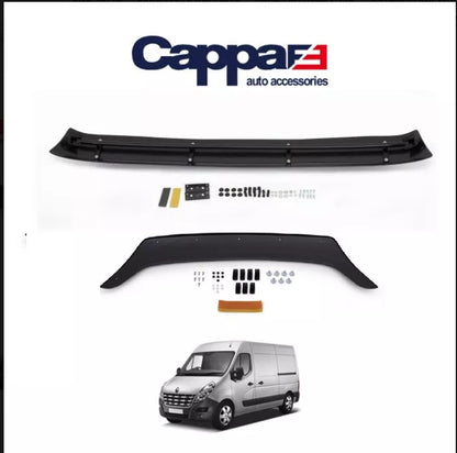 Sun Visor And Bug Guard Solid Black Acrylic For Renault Master 2011-2013