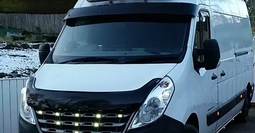 Sun Visor And Bug Guard Solid Black Acrylic For Renault Master 2011-2013