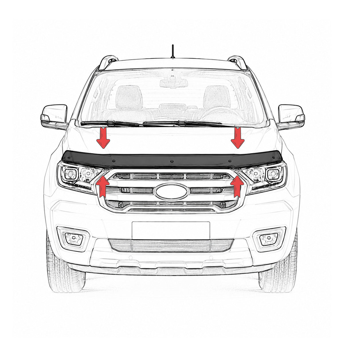 Bonnet Deflector and Front Bumper Lip for Honda Civic 2016 Onwards