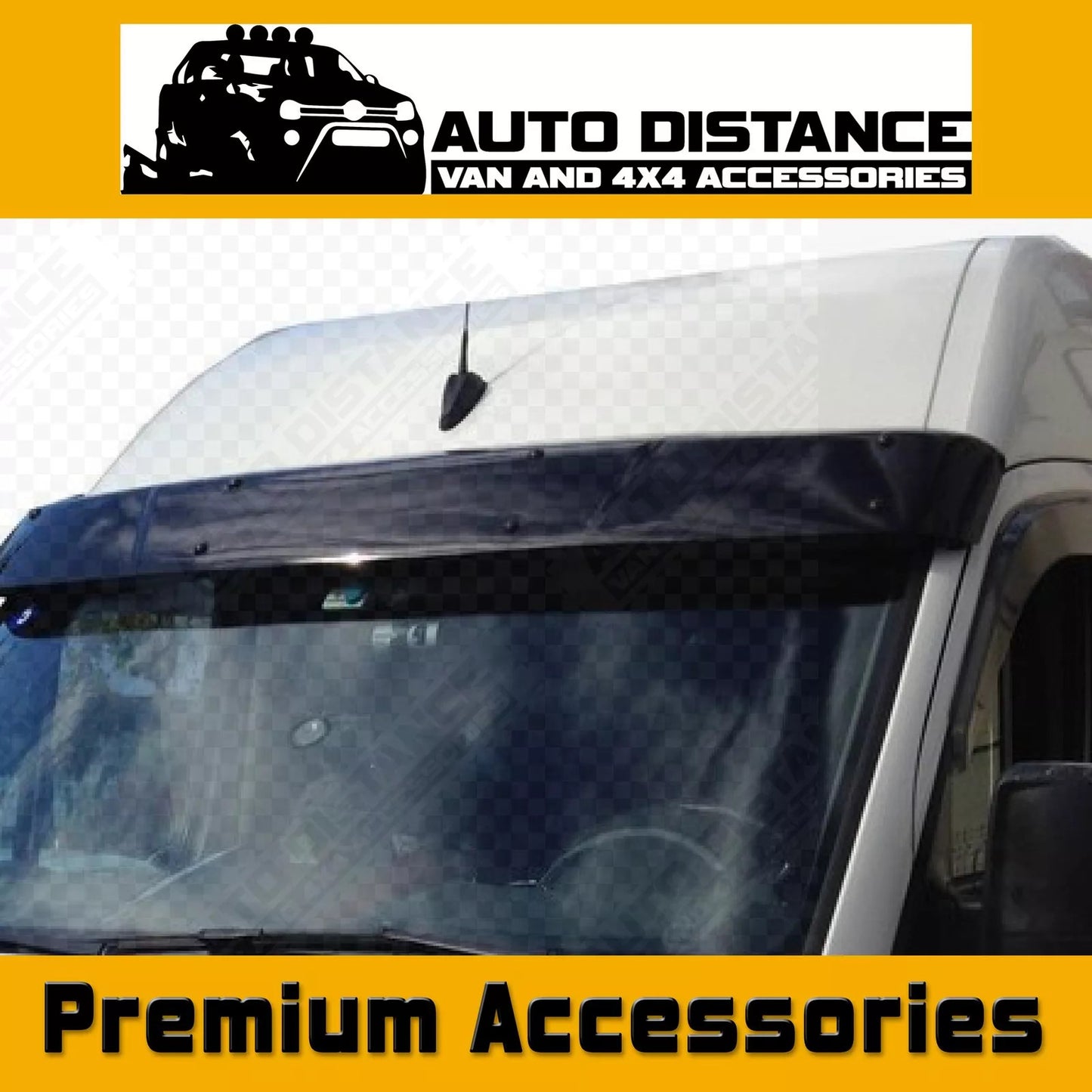 Sun Visor And Bug Guard Solid Black Acrylic For VW Crafter 2012 - 2017