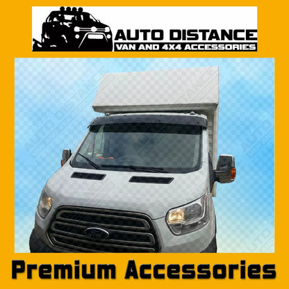 Sun Visor And Bug Guard Solid Black Acrylic For Ford Transit MK8 2014-18