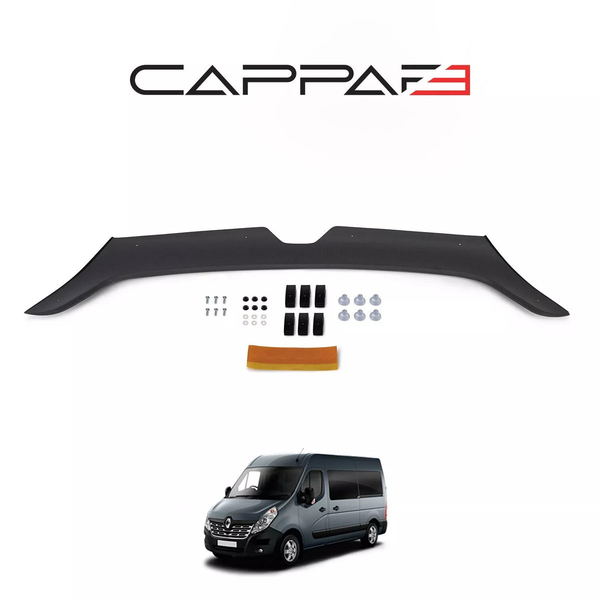Renault Master 3 2014-2019 Bonnet Wind Stone Deflector Bug Guard Black