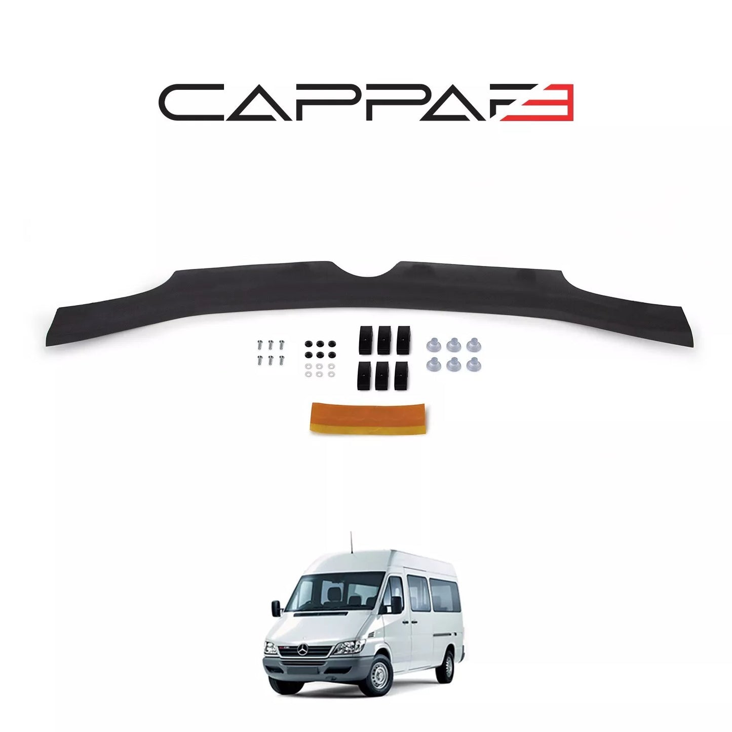 Sun Visor And Bug Guard Black ABS For Mercedes Sprinter W901-903 2001-05