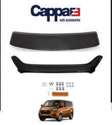 Sun Visor And Bug Guard Black Front ABS For Ford Transit Custom 2018-22