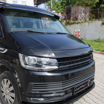 Sun Visor And Bonnet Protector Black ABS For VW Transporter T6 2016-2019