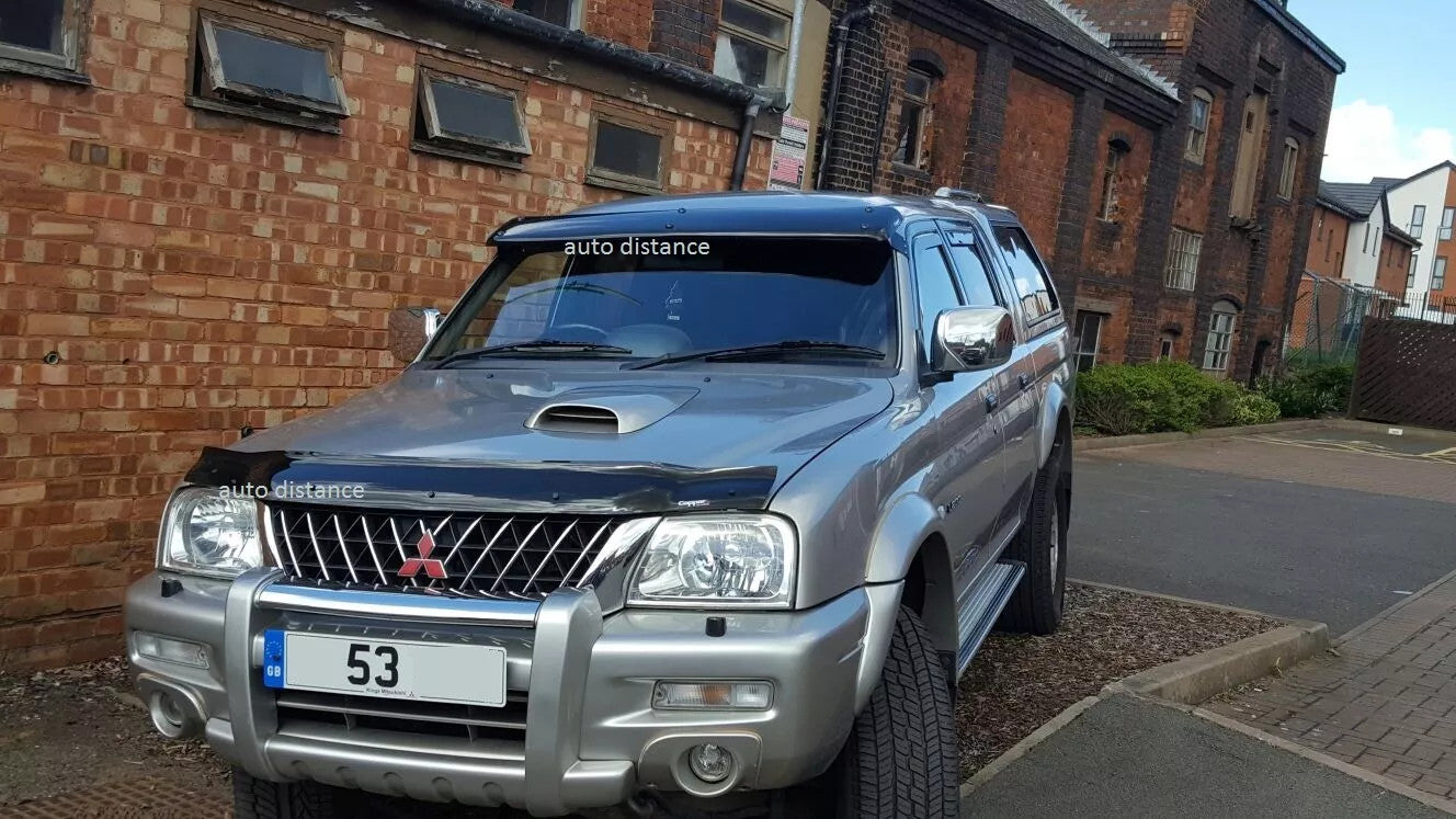 Sun Visor And Bug Guard Solid Black Acrylic For Mitsubishi L200 2000-05