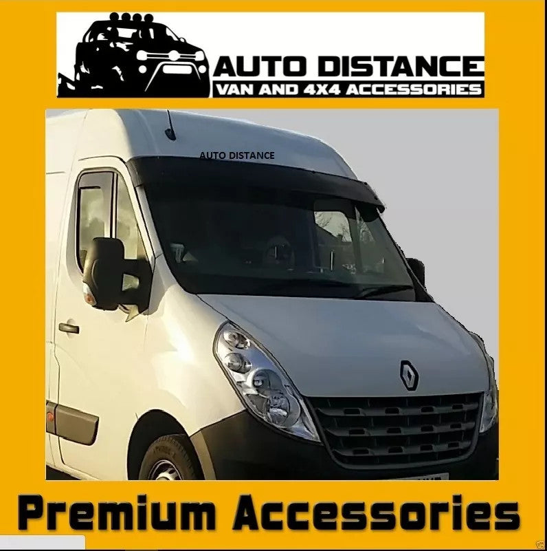 Sun Visor And Bug Guard Solid Black Acrylic For Renault Master 2011-2013