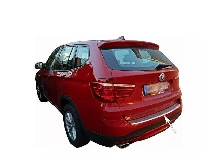 Cappafe Compatible with BMW X3 (F25) 2010-2017 Rear Bumper Sill Protector Scratch Guard Steel