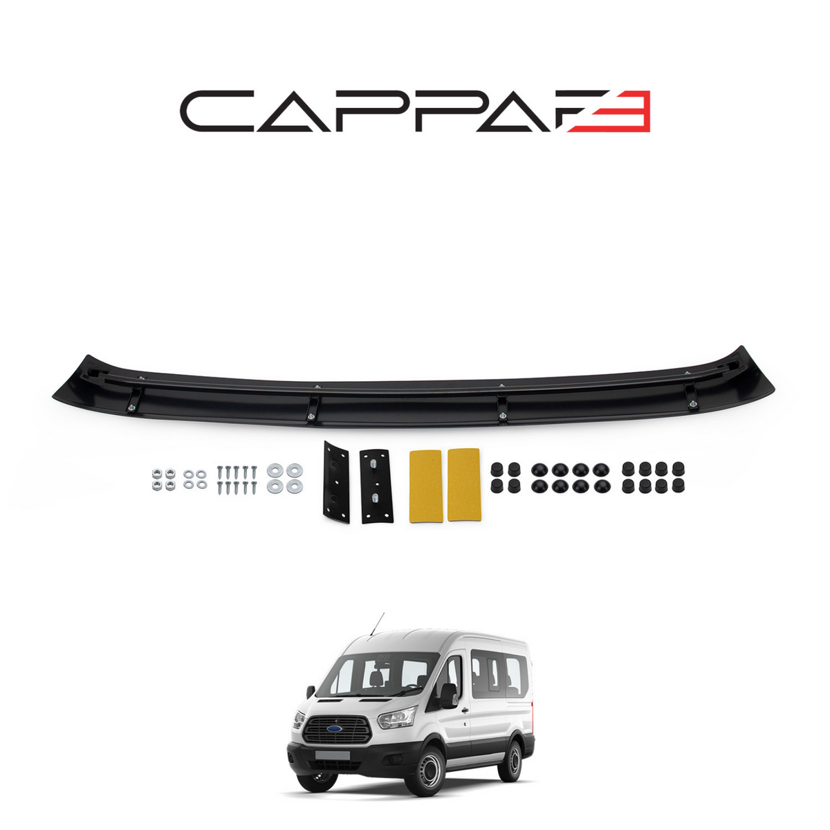 Ford Transit Mk8 2014-2019 Sun Visor Front Solid Acrylic Black