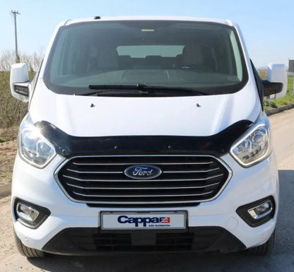 Sun Visor And Bug Guard Black Front ABS For Ford Transit Custom 2018-22
