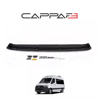 Sun Visor And Bug Guard Solid Black ABS For Mercedes Sprinter 2018-2024