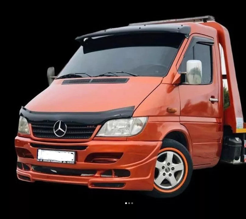 Sun Visor And Bug Guard Solid Black ABS For Mercedes Sprinter 2000-05