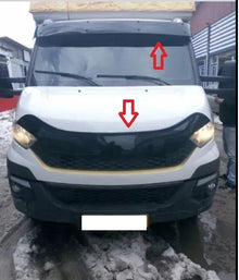 Sun Visor And Bug Guard Solid Black Acrylic For Iveco Daily 2014-2022