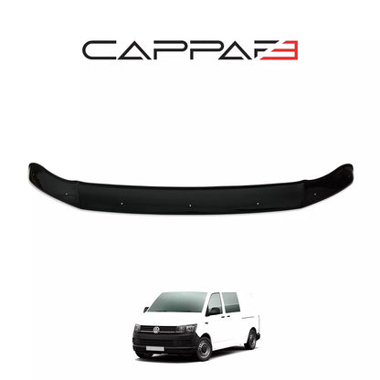 Sun Visor And Bonnet Protector Black ABS For VW Transporter T6 2016-2019