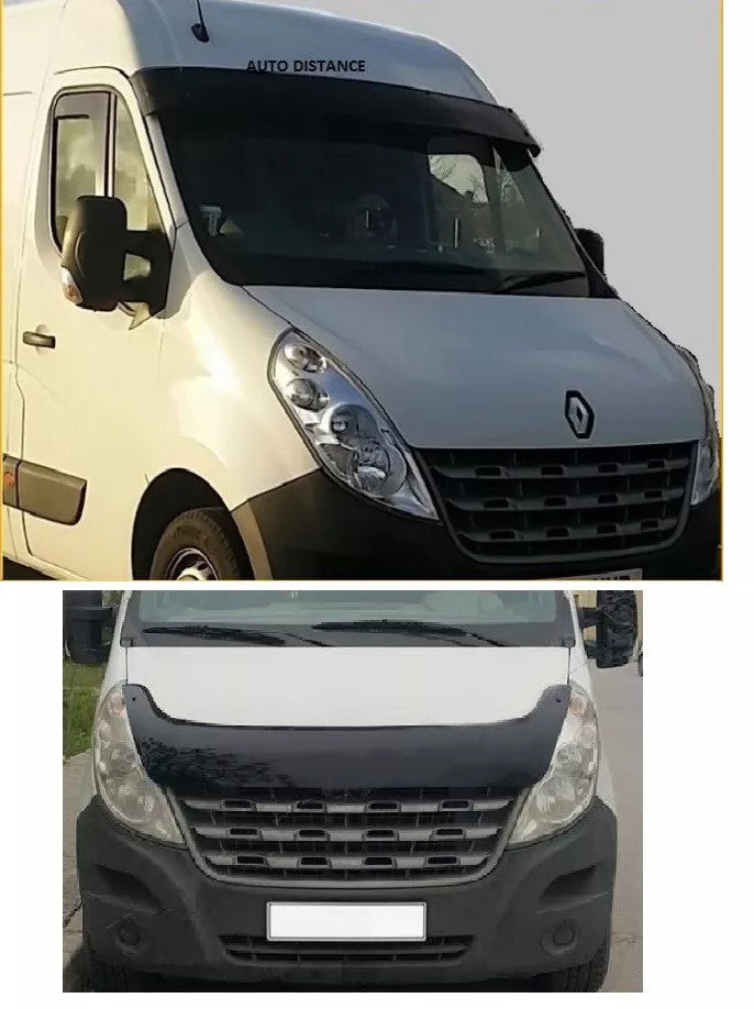 Sun Visor And Bug Guard Solid Black Acrylic For Renault Master 2011-2013
