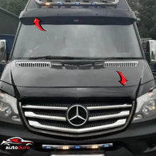 Sun Visor And Bug Guard Solid Black ABS For Mercedes Sprinter 2014-2017