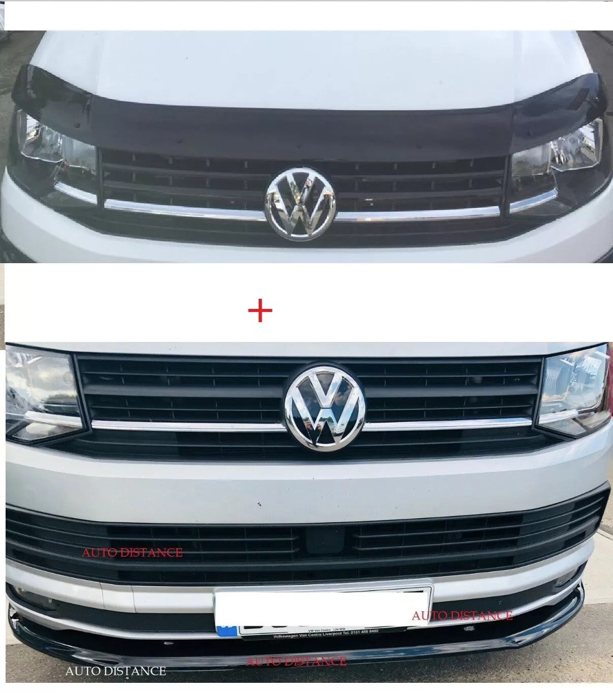 Splitter And Bug Guard Lower Front Black For VW Transporter T6 2016-2019