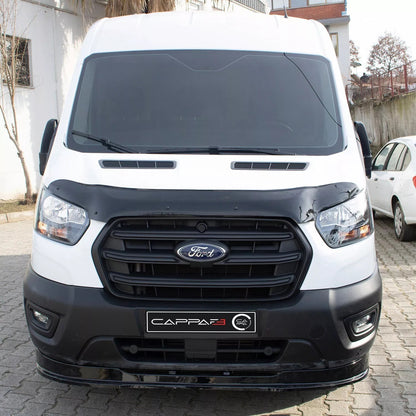 Sun Visor And Bug Guard Solid Black ABS For Ford Transit MK8 2019-2023