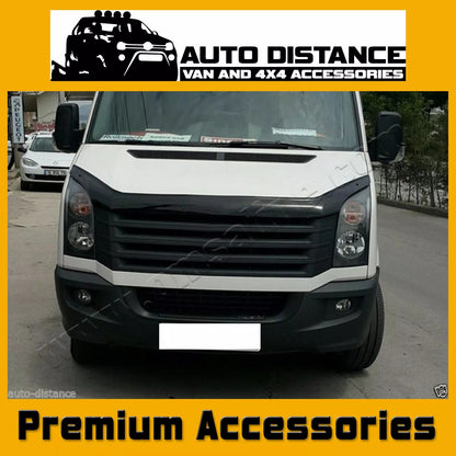 Sun Visor And Bug Guard Solid Black Acrylic For VW Crafter 2012 - 2017