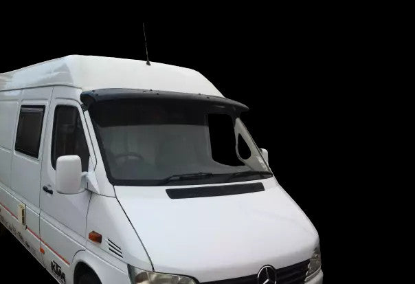 Sun Visor And Bug Guard Solid Black ABS For Mercedes Sprinter 2000-05