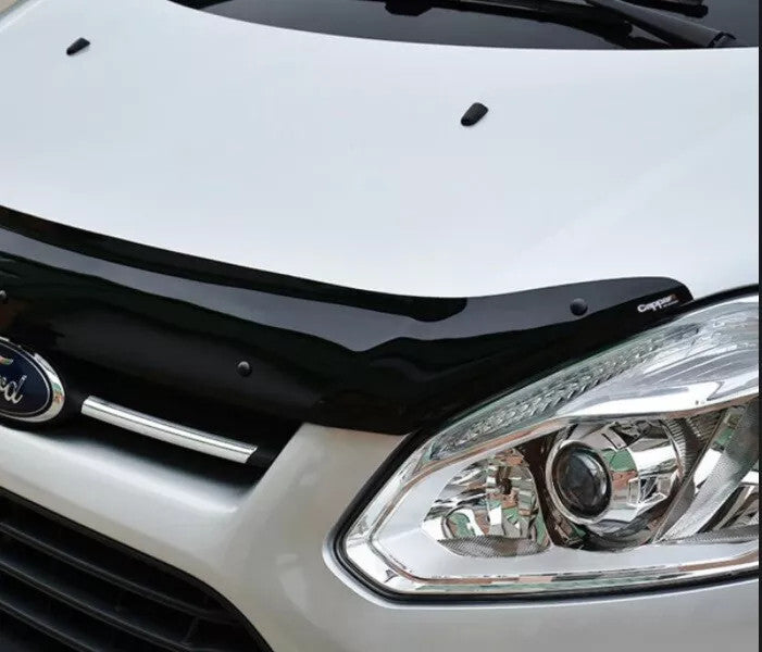 Sun Visor And Bug Guard Solid Black ABS For Ford Transit Custom 2013-17