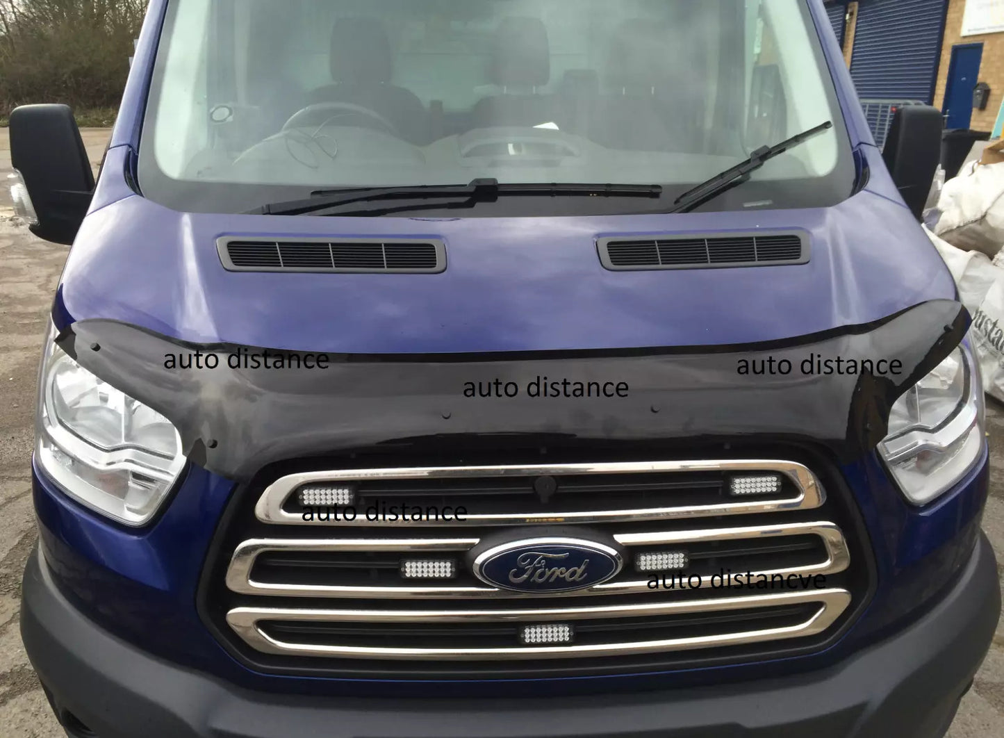 Sun Visor And Bug Guard Solid Black Acrylic For Ford Transit MK8 2014-18