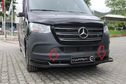 Mercedes Sprinter 3 (W907) 2019-2024 Front Bumper Lip Splitter Spoiler Black