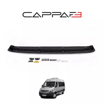 Sun Visor And Bug Guard Solid Black ABS For Mercedes Sprinter 2014-2017