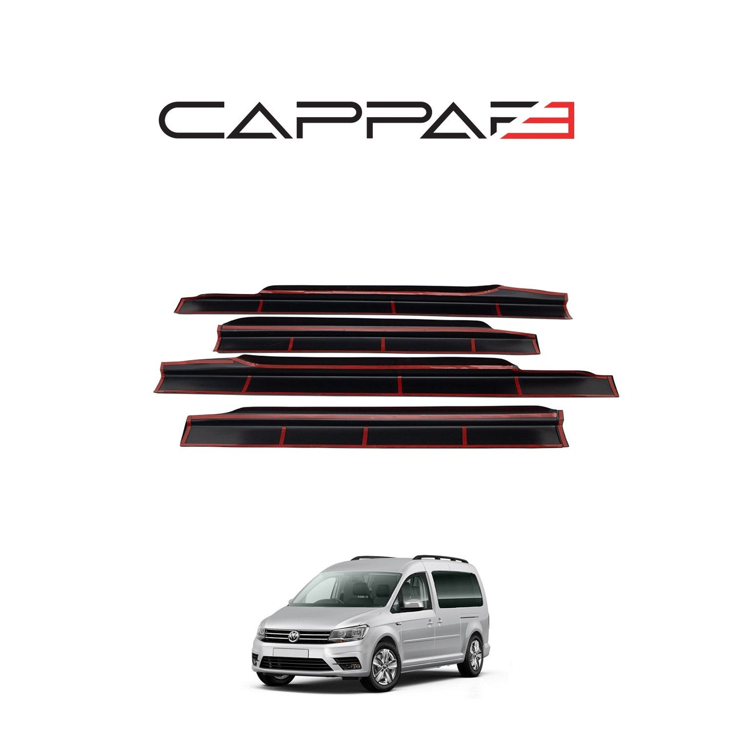 Cappafe Volkswagen Caddy 2015 - 2020 Rear Bumper Sill Protector 4pcs 3mm