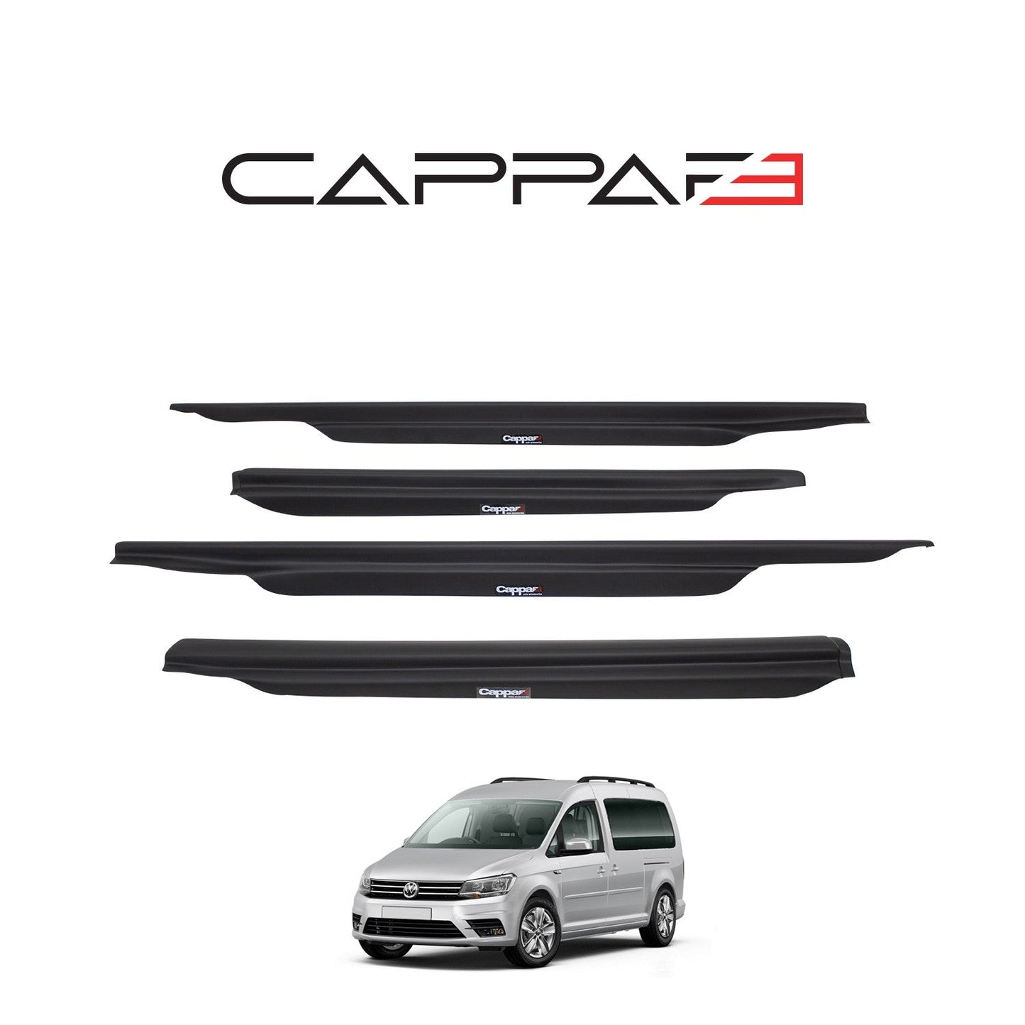 Cappafe Volkswagen Caddy 2015 - 2020 Rear Bumper Sill Protector 4pcs 3mm
