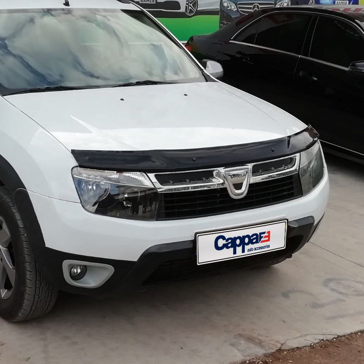 Dacia Duster 1 (HS) 2010-2017 Bonnet Wind Stone Deflector Bug Guard Stick-On