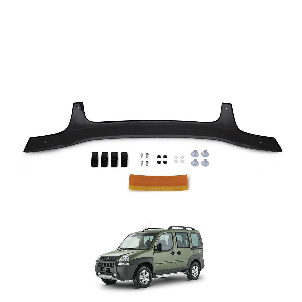 Fiat Doblo 1 (223) 2000-2009 Bonnet Wind Stone Deflector Bug Guard Stick-On