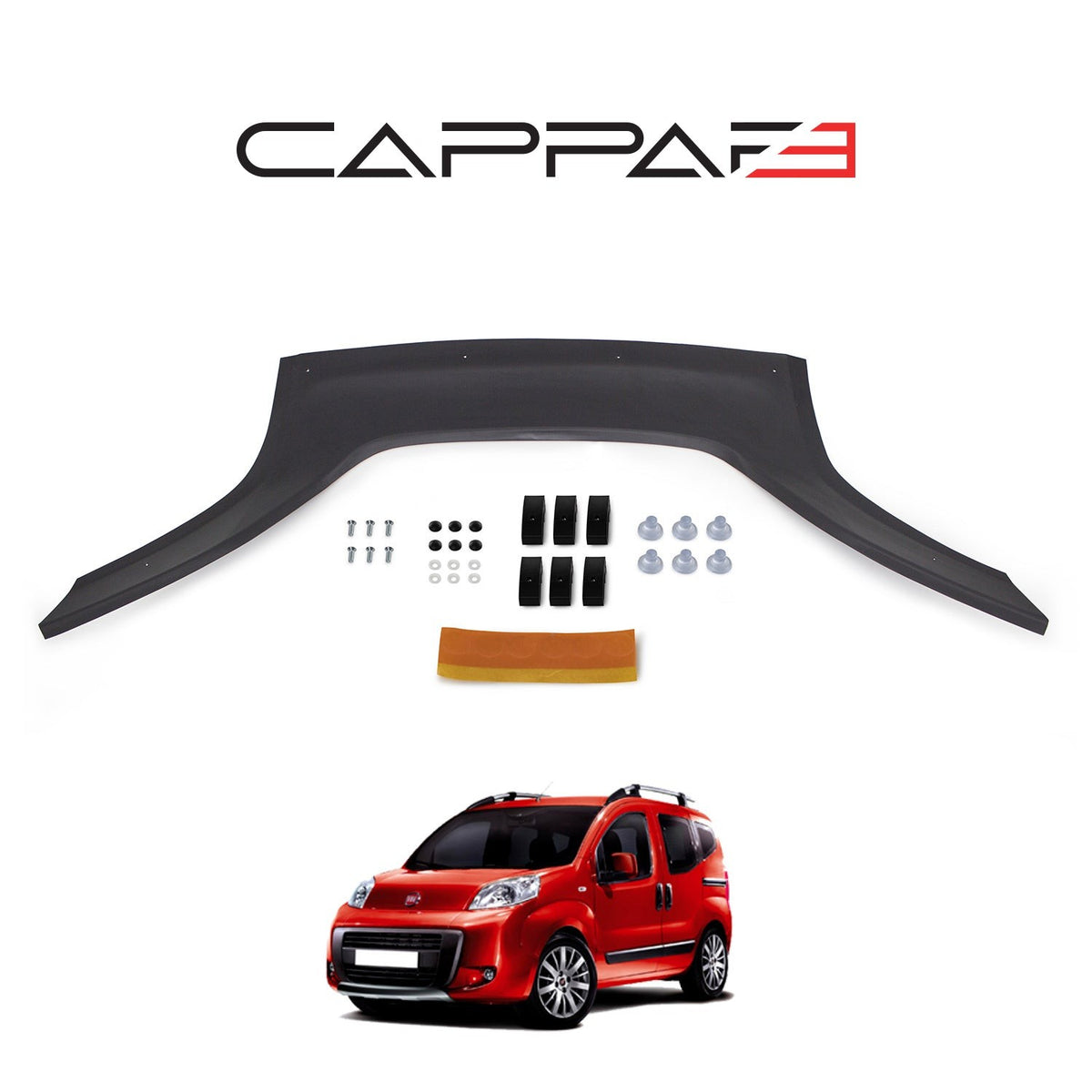 Fiat Fullback 2015-2026 Bonnet Wind Stone Deflector Bug Guard Stick-On