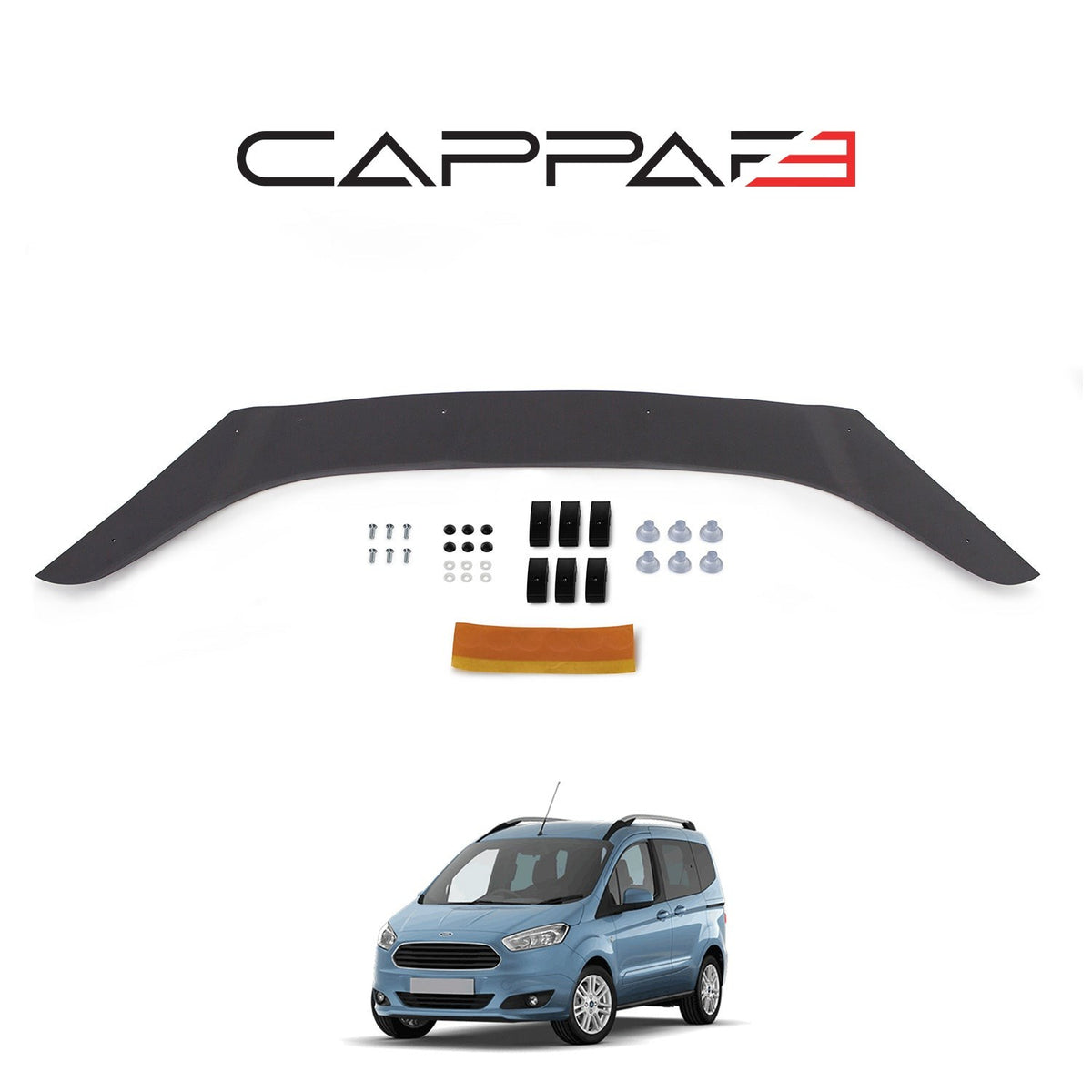 Ford Transit Courier 2023-2026 Bonnet Wind Stone Deflector Bug Guard Stick-On