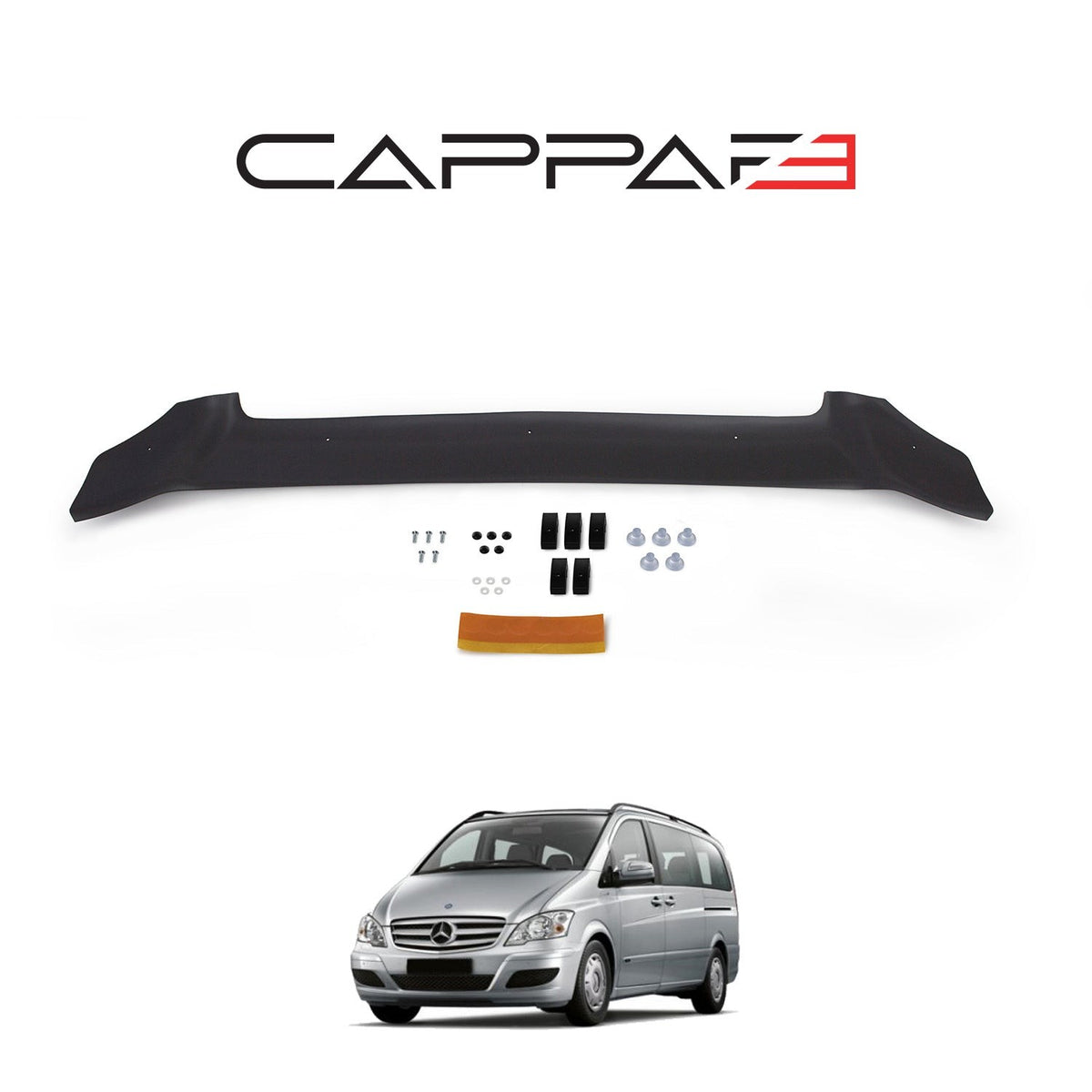 Mercedes Vito 2015-2026 Bonnet Wind Stone Deflector Bug Guard Stick-On Matt