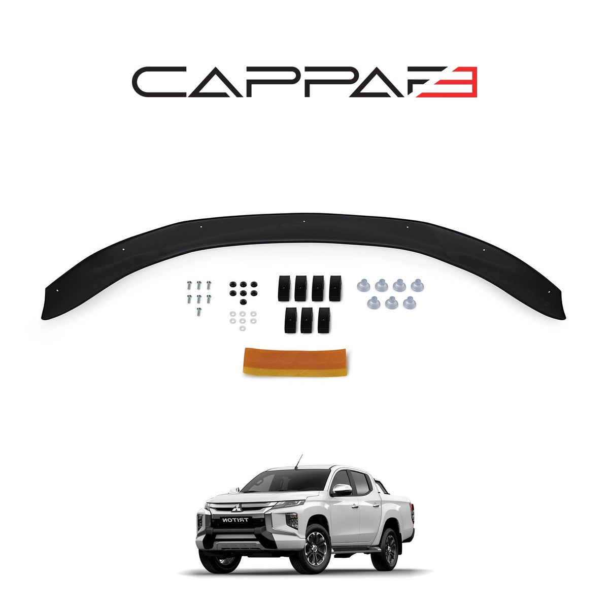 Mitsubishi L200 2015-2026 Bonnet Wind Stone Deflector Bug Guard Stick-On Matt