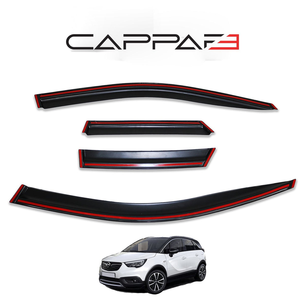 Vauxhall Crossland 2020-2026 Window Wind Deflectors Rain Guard Visors 4pcs